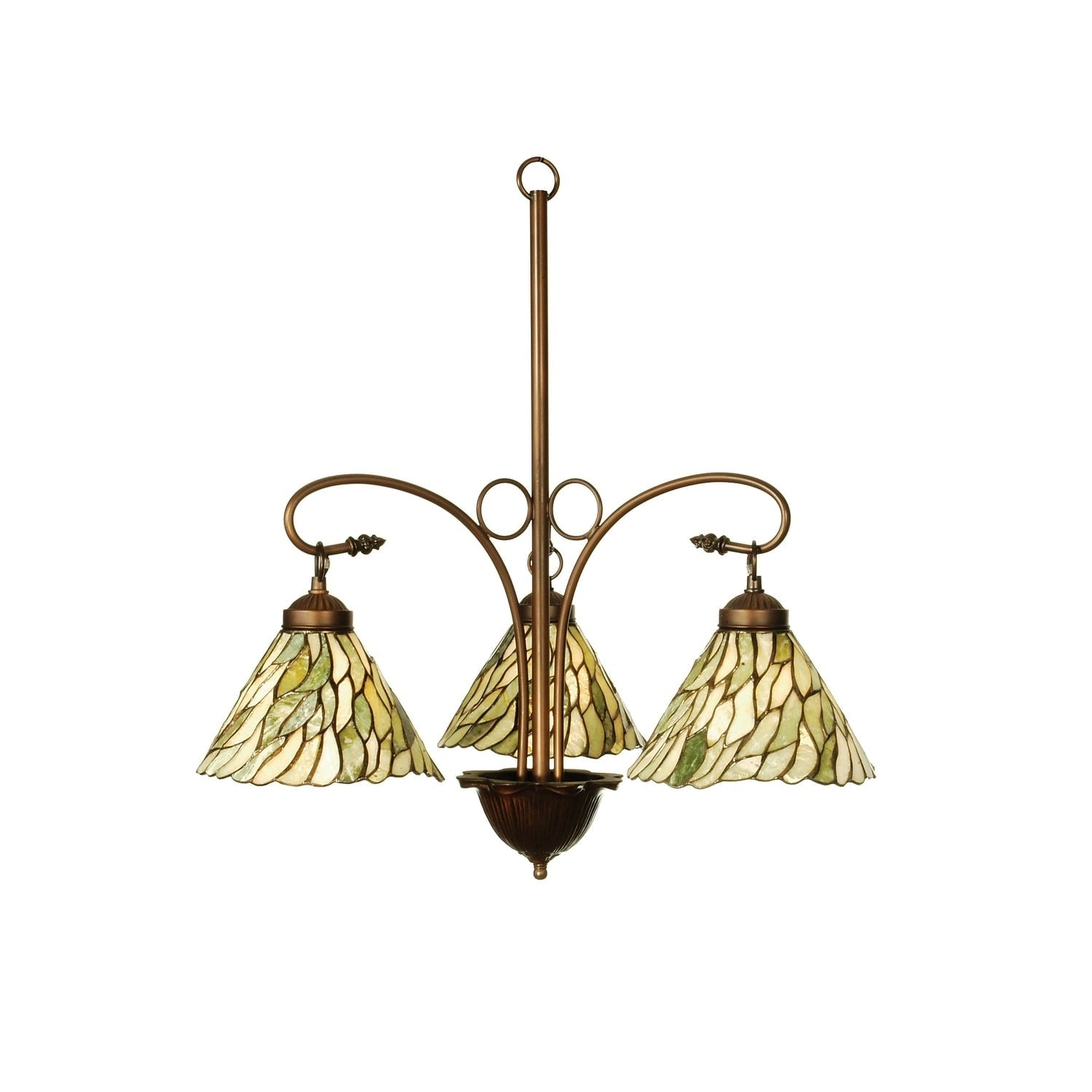 24 Inch Wide Willow Jadestone 3 Lt Chandelier