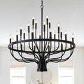 24 Light Chandelier Industrial Iron Candle Chandelier Modern Suspended Chandeliers Pendant Light Fixtures No Include Bulb
