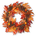 24 Maple Wreath With Clear Lights