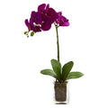24 Orchid Phalaenopsis Artificial Arrangement In Vase