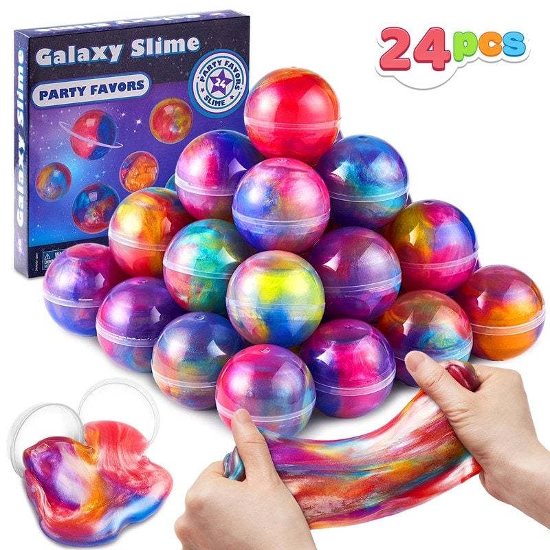 24 Pack Galaxy Slime Ball Multicolor