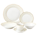 24 Piece Wavy Dinnerware Porcelain Srvice For 4 Tova