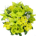 24 Stem Faux Tiger Lily Peony Mixed Flower Bush