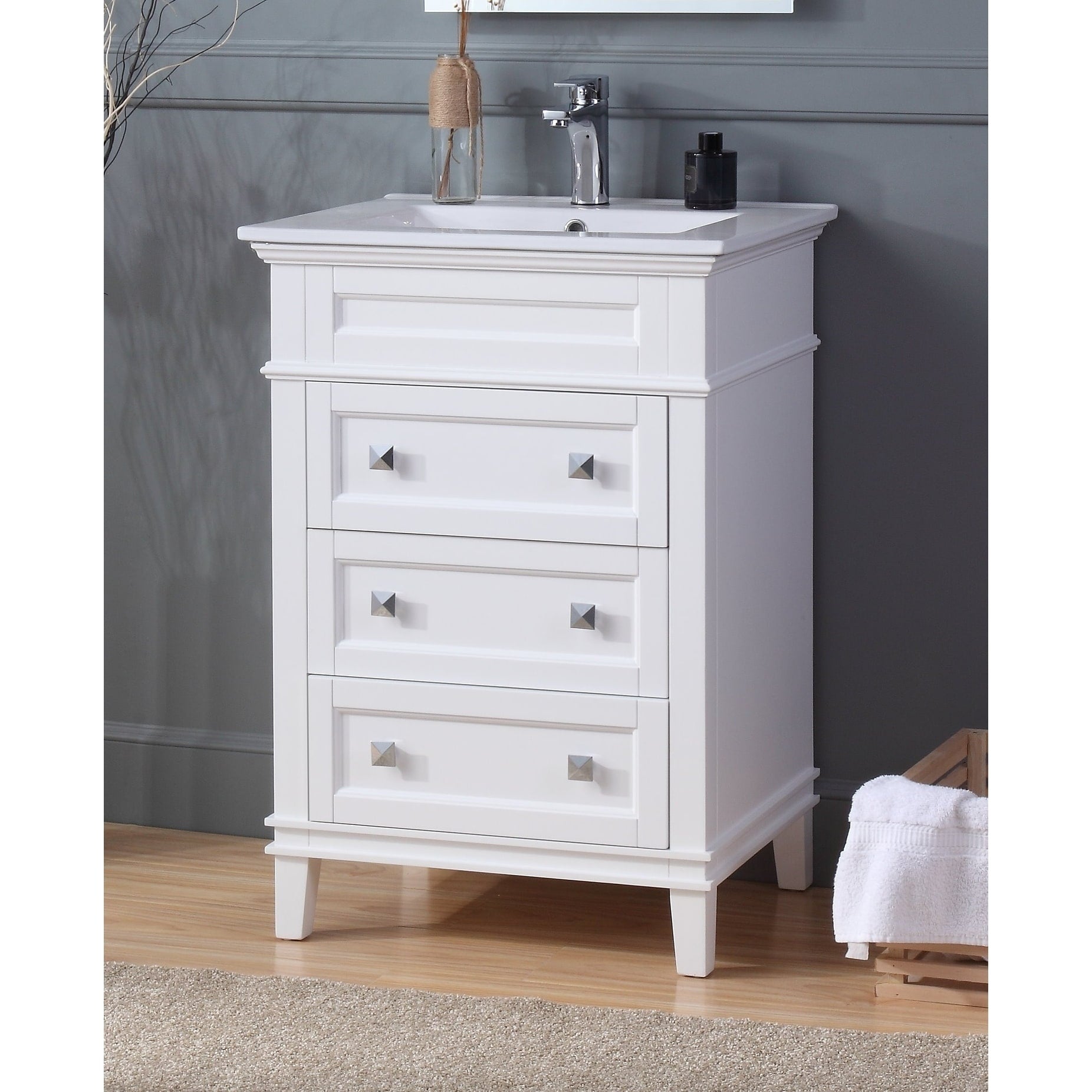24 Tennant Brand Felix Modern White Sink Bathroom Vanity