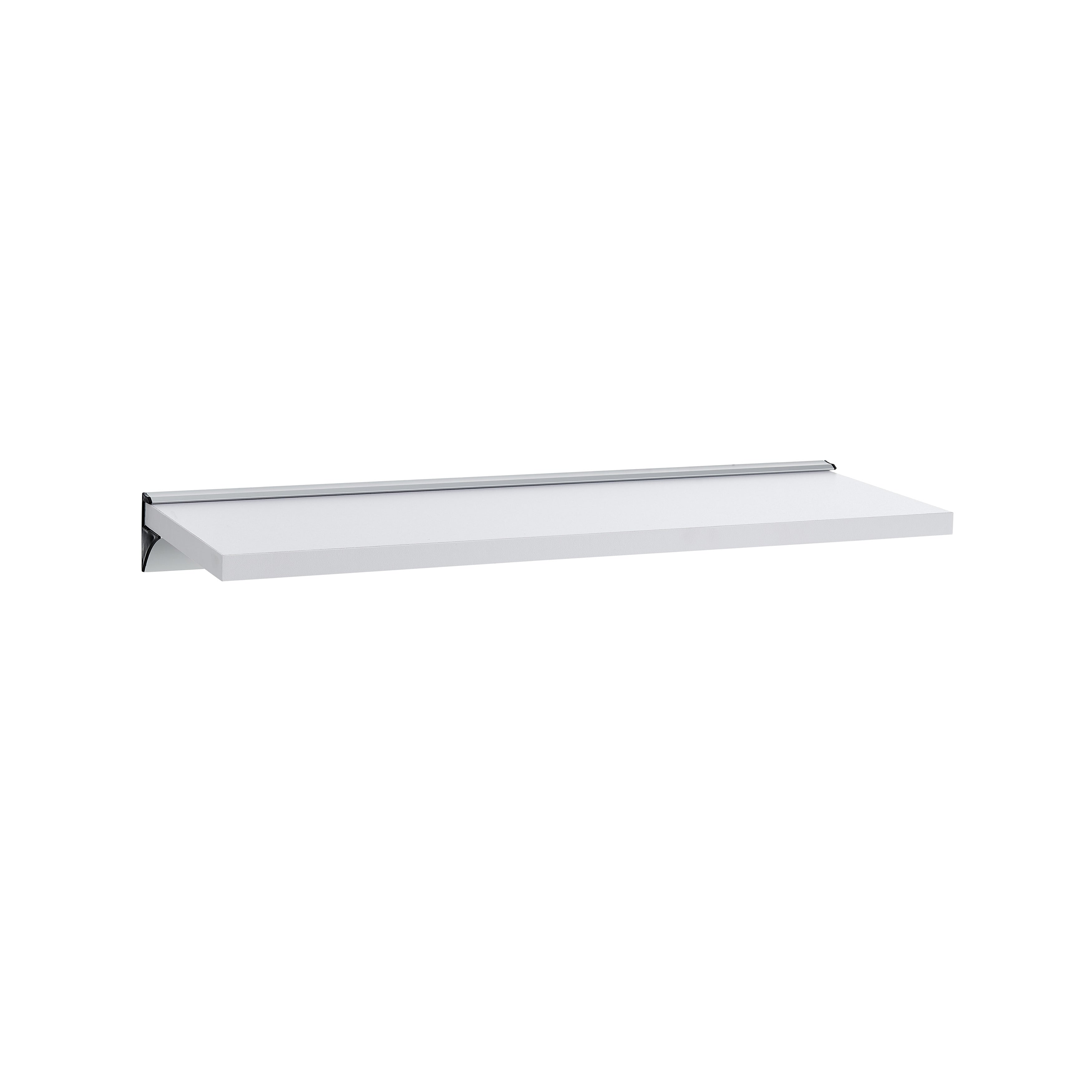 24 In Floating Shelf On Aluminum Bar White