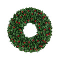 24 In Uv Resistant Holly Berry Christmas Wreath Indoor Outdoor