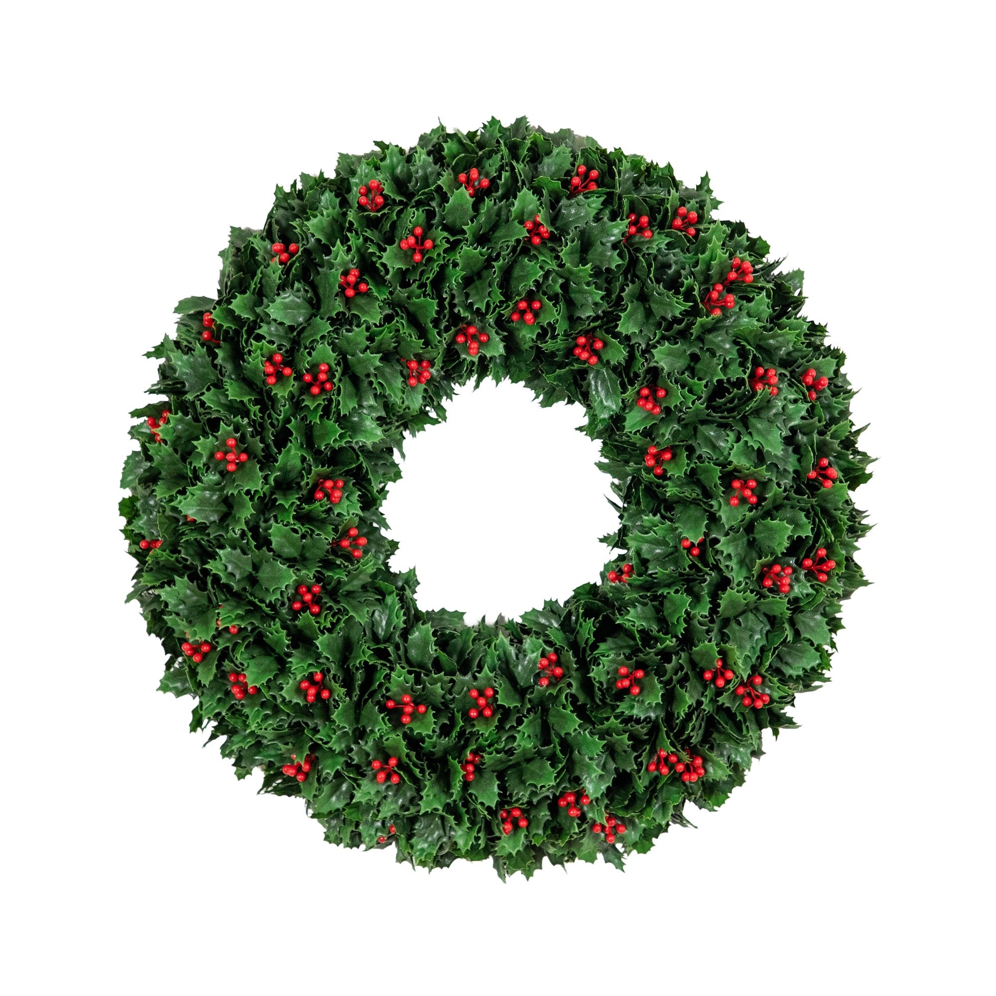 24 In Uv Resistant Holly Berry Christmas Wreath Indoor Outdoor