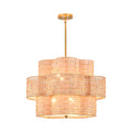 24 In. 6 Light Brass Farmhouse Tiered Chandelier With Flower Shape 24.0 In. W X 16.3 In. H