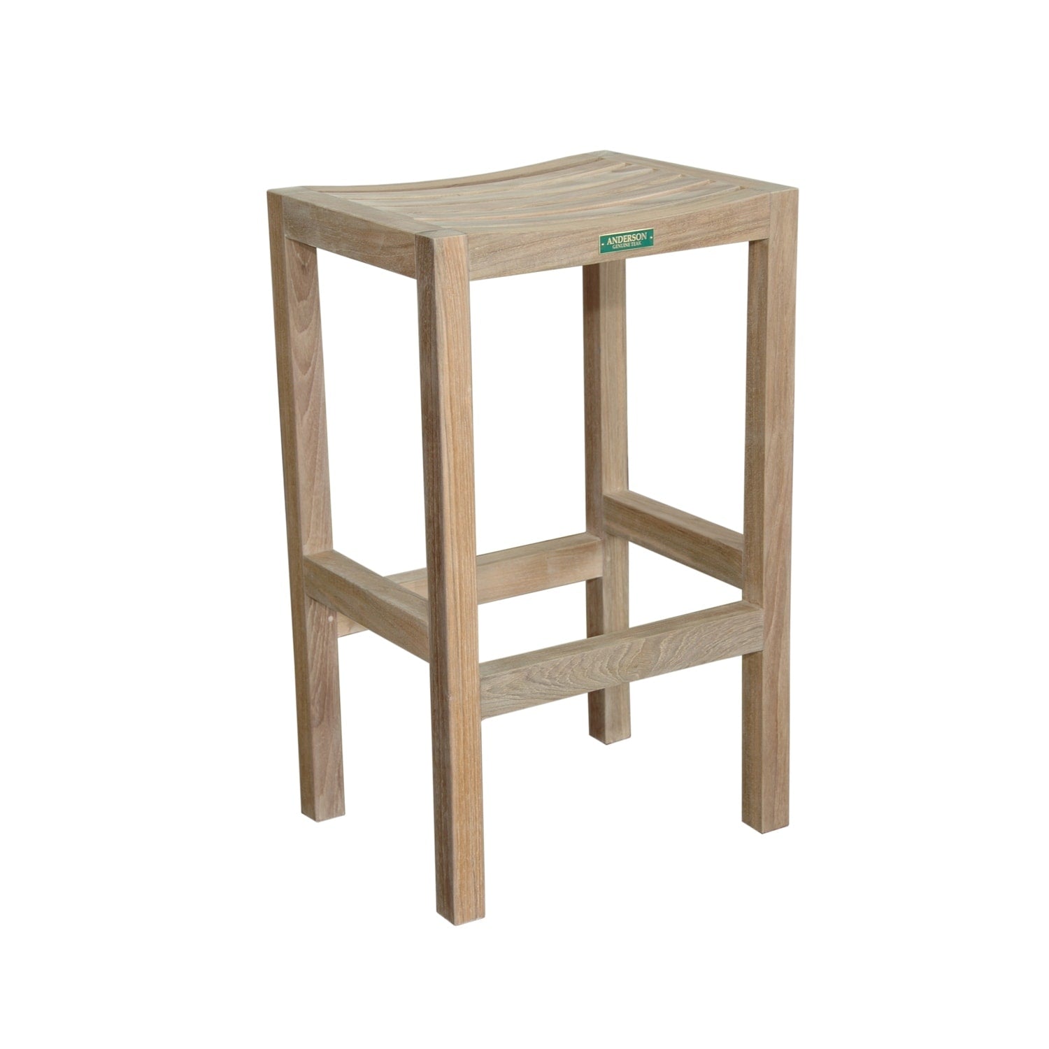 24 In.H Brown Finish Low Back Wood Frame Barstool Wood Seat Set Of 1 25.5