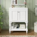 24 Inch Modern Luxury Bathroom Vanity With Ceramic Sink Bathroom Cabinet With Open Shelf And Closed Storage
