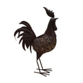 24 Inch Steel Indoor Outdoor Animal Rooster Statue With Solar Light