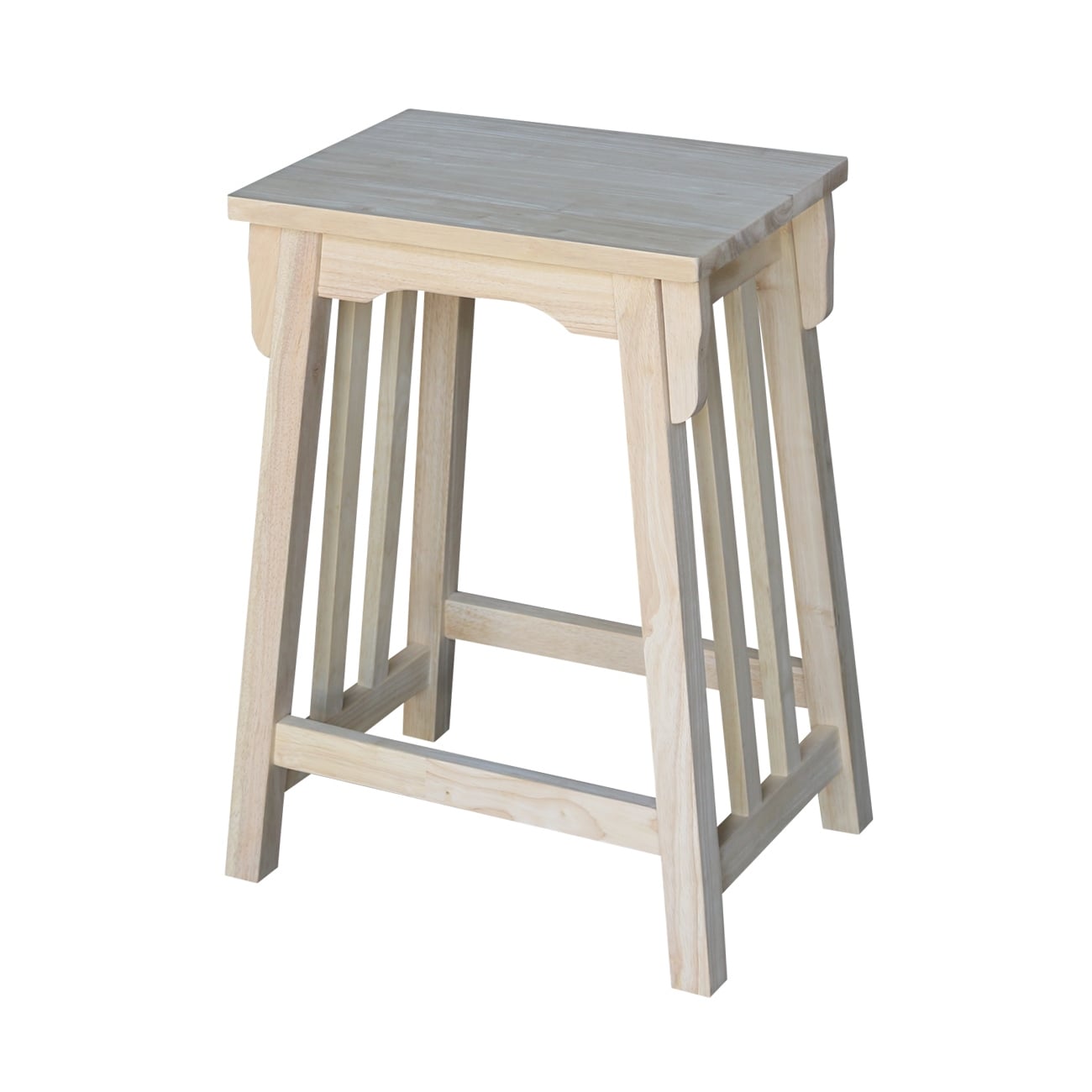 24 Inch Unfinished Solid Parawood Mission Counter Stool