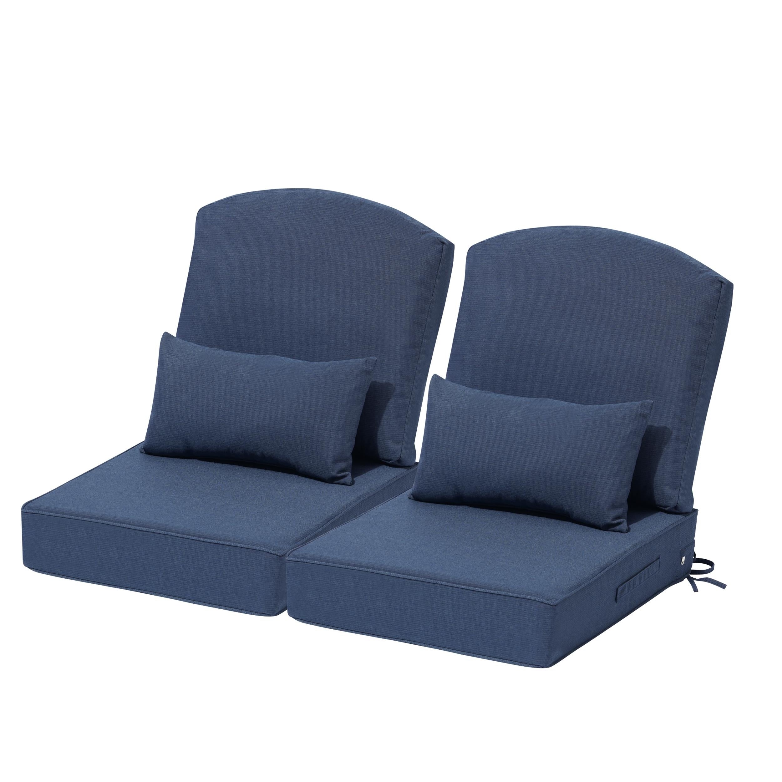 24 X 24 X 5.5 In Outdoor Patio Seat Fabric Cushions Set With Pillow