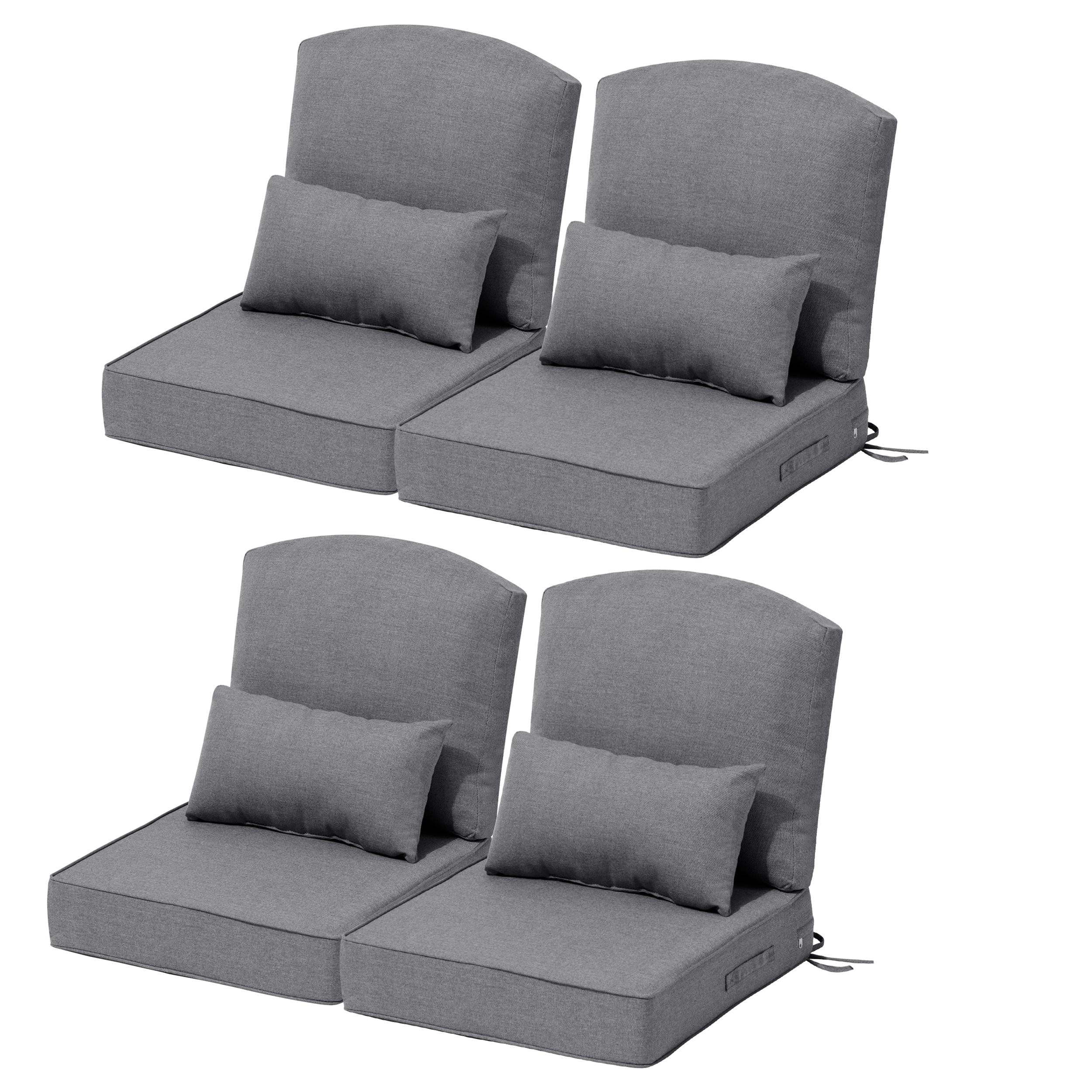 24 X 24 X 5.5 In Patio Premium Fabric Outdoor Seat Cushions Set Seat Back With Pillow