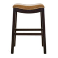 24.5 In.H Brown Finish Low Back Wood Frame Barstool Wood Seat Set Of 1 26