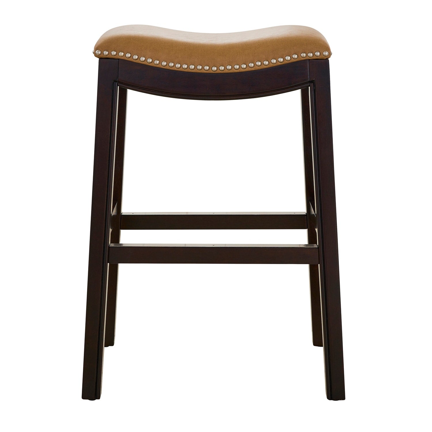 24.5 In.H Brown Finish Low Back Wood Frame Barstool Wood Seat Set Of 1 26
