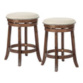 24.5 In.H Brown Finish Low Back Wood Frame Barstool Wood Seat Set Of 2 26