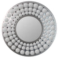 24.75 Glamorous Cascading Orbs Silver Framed Round Wall Mirror