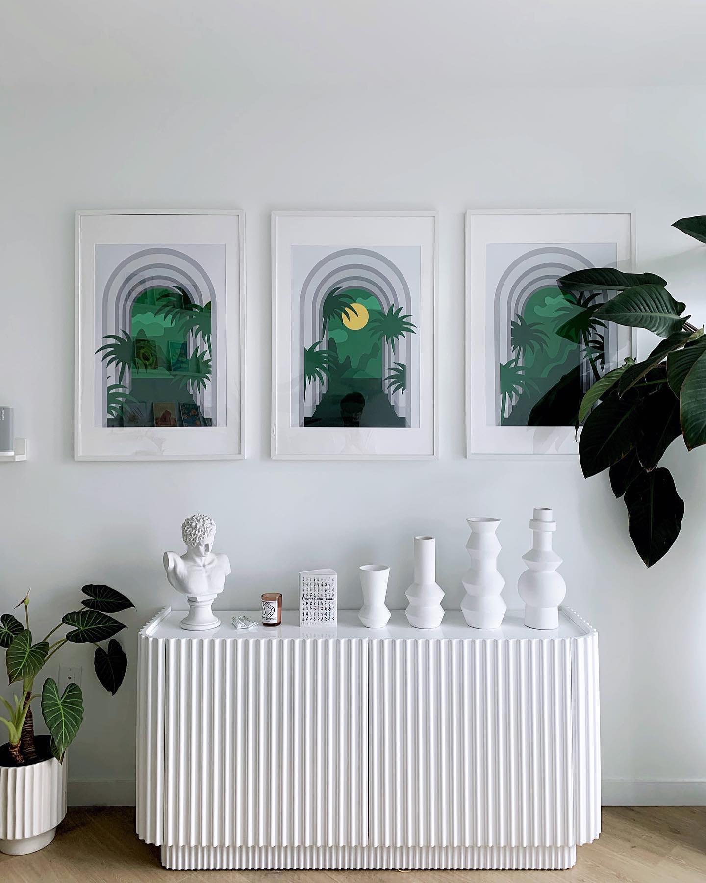 Truffle 59in White High-Gloss Lacquered Credenza
