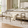 247 Shop At Home Lalia Modern 59 Inch Metal Padded Upholstered Accent Bench
