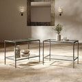 247 Shop At Home Lalia Modern Hammered Metal 2 Piece 1 Shelf End Table Set