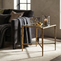 247 Shop At Home Lalia Modern Hammered Metal X Brace Side Table