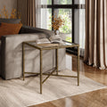 247 Shop At Home Lalia Modern Textured Metal X Brace End Table