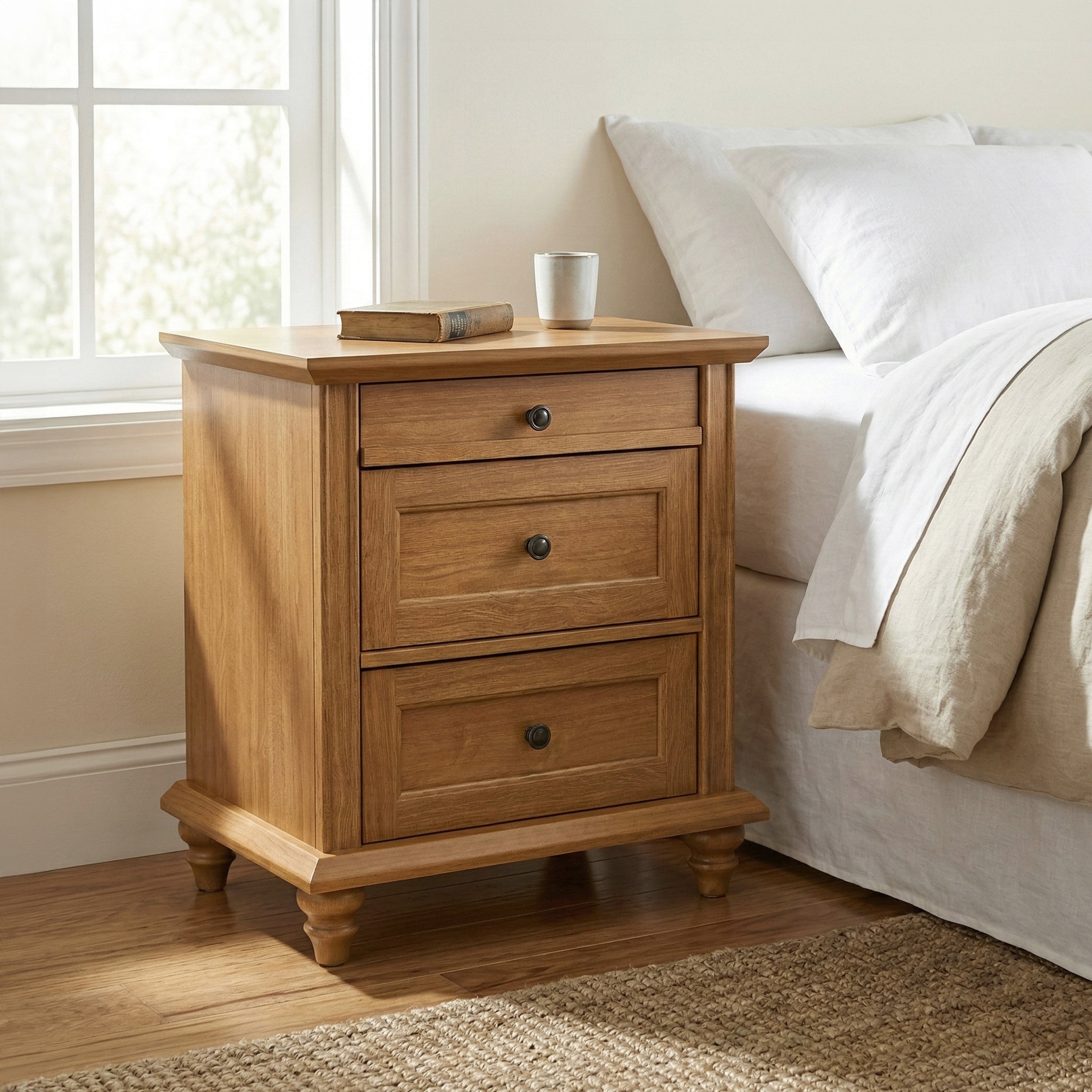 247 Shop At Home Lane Classic Traditional 3 Drawer Nightstand