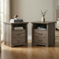 247 Shop At Home Marie 2 Drawer Set Of 2 Nightstands With Open Storage Shelf