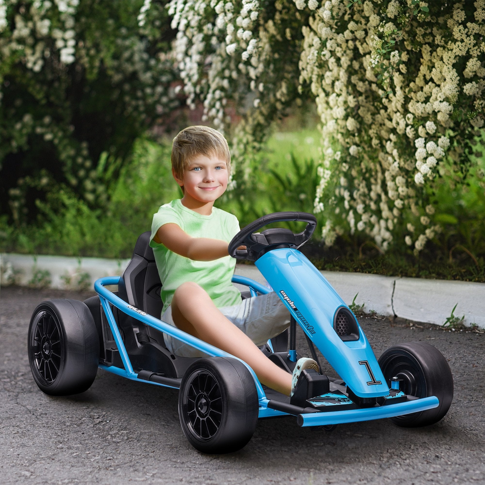24V Electric Drift Go Kart With Safety Belt All Terrain Car Battery Powered Electric Car With Music