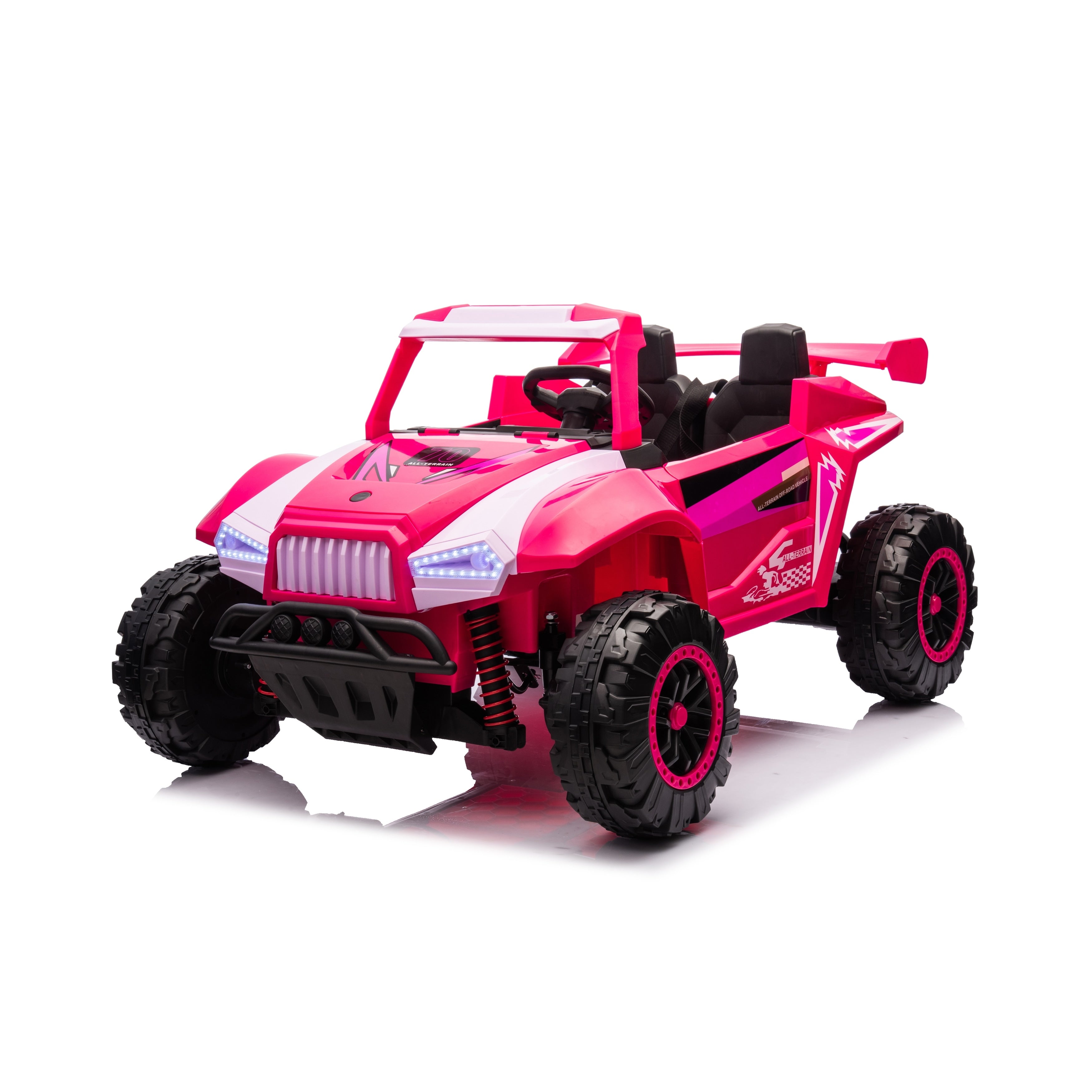 24V Kids Ride On Car Electric Car With Police Lights Pink Toddler Vehicle Ride On Jeep With Parent Remote