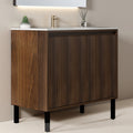 24 30 36 Mdf Water Resistant Freestanding Bathroom Vanity With Sink And Soft Close Doors Drawers