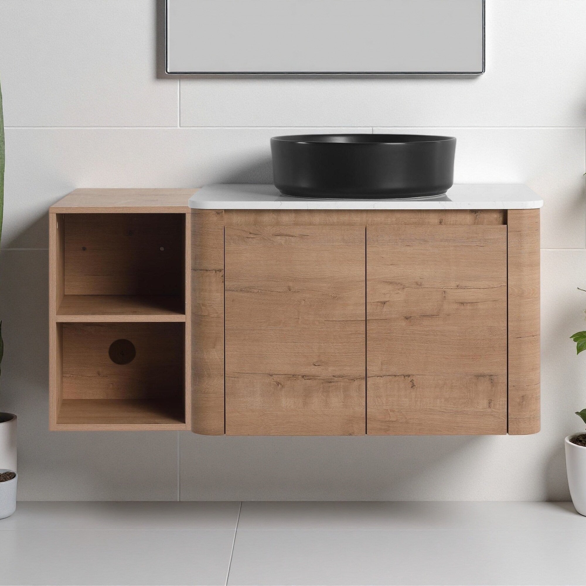 24 72 Plywood Water Resistant Wall Mounted Bathroom Vanity With Soft Close Doors