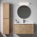 24 30 36 Plywood Water Resistant Wall Mounted Bathroom Vanity Combo With Resin Sink And Soft Close Doors