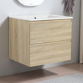 24 30 36 Plywood Water Resistant Wall Mounted Bathroom Vanity With Sink And 2 Soft Close Drawers
