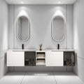 24 84 Plywood Water Resistant Wall Mounted Bathroom Vanity Combo With Ceramic Sink And Soft Close Doors