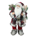 24 Alpine Chic Standing Santa Claus With Frosted Pine Snowshoes And Skis Christmas Figure