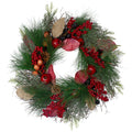 24 Autumn Harvest Mixed Berry Pine And Nut Thanksgiving Fall Wreath Unlit