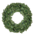 24 B O Pre Lit Led Canadian Pine Artificial Christmas Wreath With Timer Multi Lights