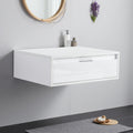 24 Bathroom Cabinet Soft Close Drawer Floating Design Glossy White Kd Packing Only Vanity