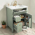 24 Bathroom Vanity With Ceramic Sink Cabinet With 1 Tip Out 2 Pull Out Drawers