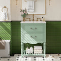 24 Bathroom Vanity With Ceramic Sink Drawers And An Open Shelf