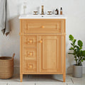 24 Bathroom Vanity With Ceramic Sink Wood Cabinet With Flip Out Drawer Soft Close Drawers And Door