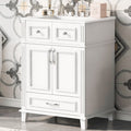 24 Bathroom Vanity With Ceramic Sink Solid Wood Frame Bathroom Storage Cabinet With Soft Closing Doors Retro Style