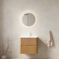 24 Bathroom Vanity With Sink Wall Mounted Floating Plywood Striped Bathroom Storage Cabinet With 2 Drawers