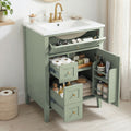 24 Bathroom Vanity With Sink With 1 Tip Out Drawers And 2 Pull Out Storage Drawers Soft Closing Door With Storage Rack