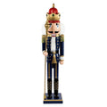 24 Blue Wooden Christmas Nutcracker King With Scepter