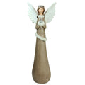24 Brown And Silver Eco Friendly Praying Angel Christmas Tabletop Figure