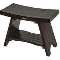 24 Decoteak Serenity Eastern Style Solid Teak Shower Bench With Shelf In Woodland Brown Finish