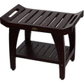 24 Decoteak Tranquility Shower Bench With Large Storage Shelf Liftaide Arms Woodland Brown Finish